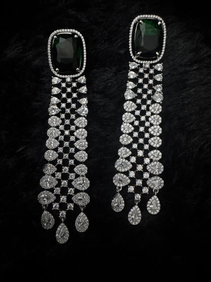 Emerald Starlight Cascade Earrings
