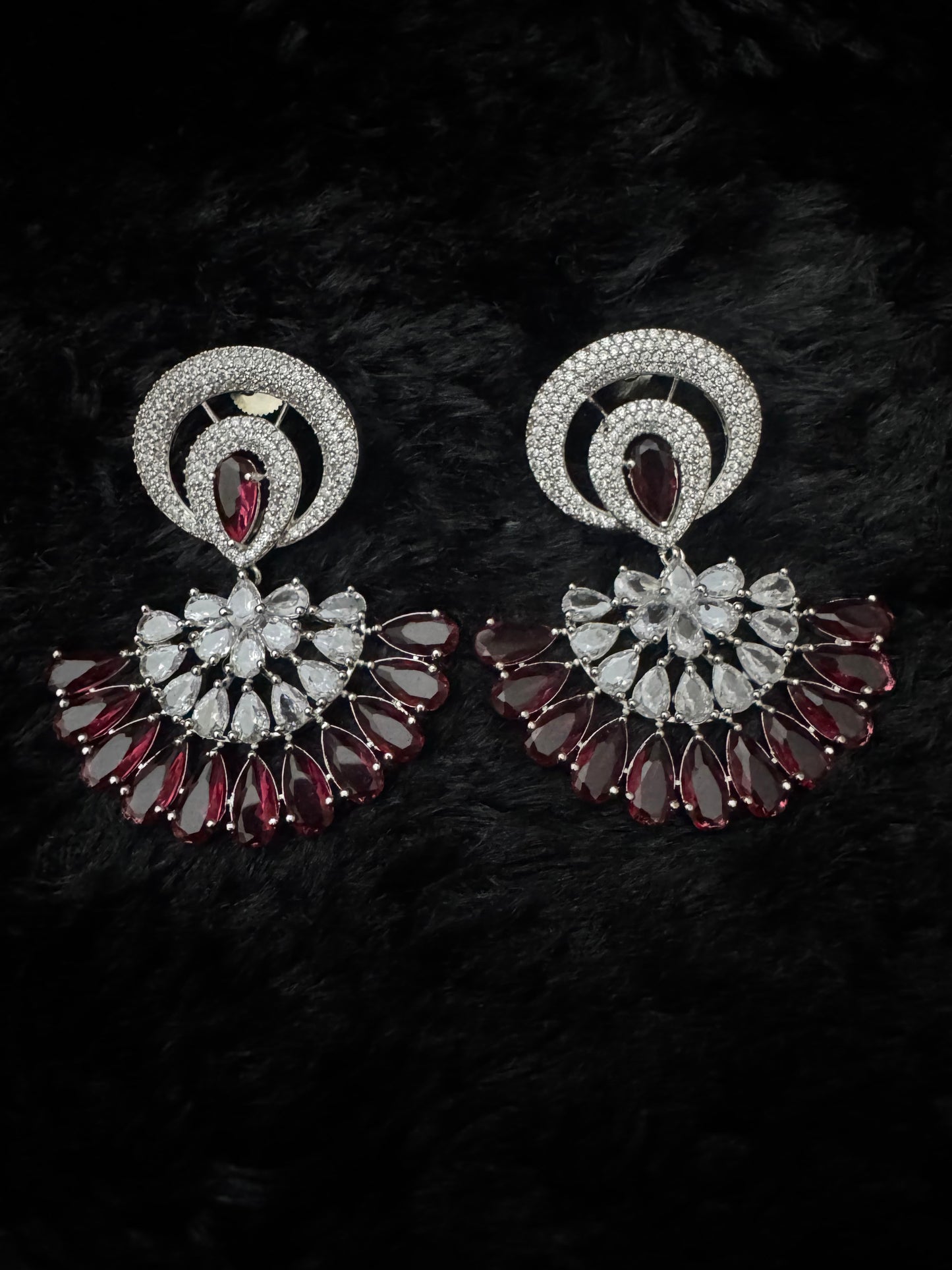 crimson aurelia fan earrings