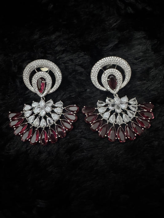 Crimson Aurelia Fan Earrings
