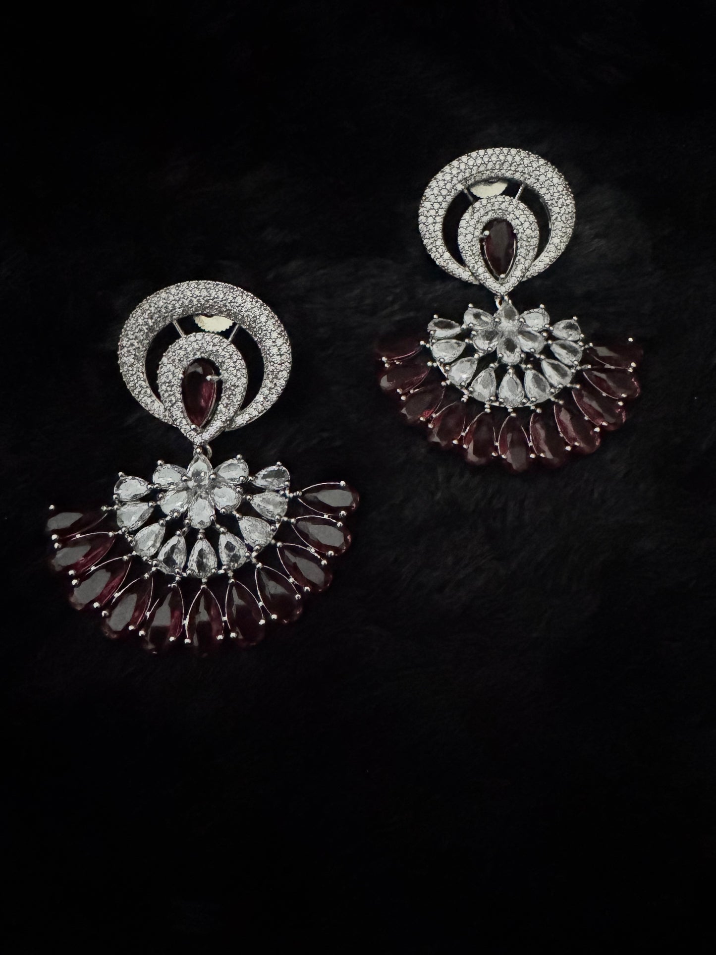 crimson aurelia fan earrings