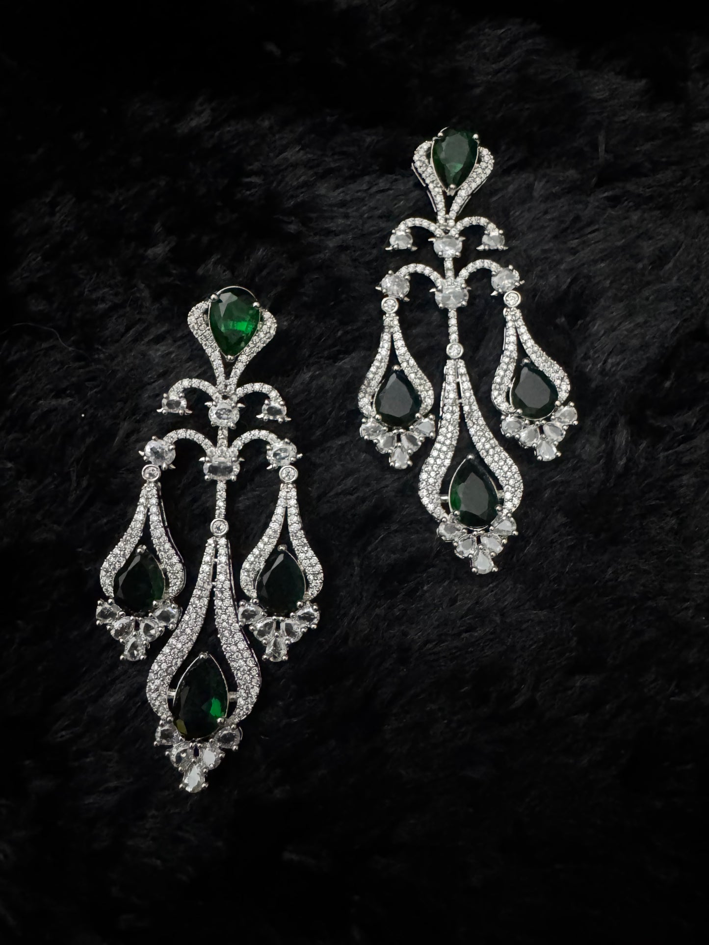 emerald empress chandelier earrings