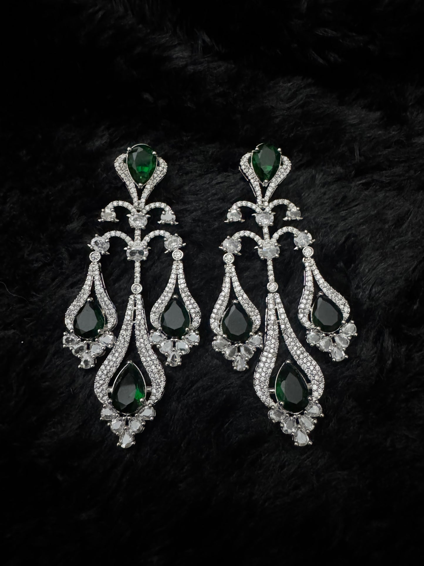 emerald empress chandelier earrings