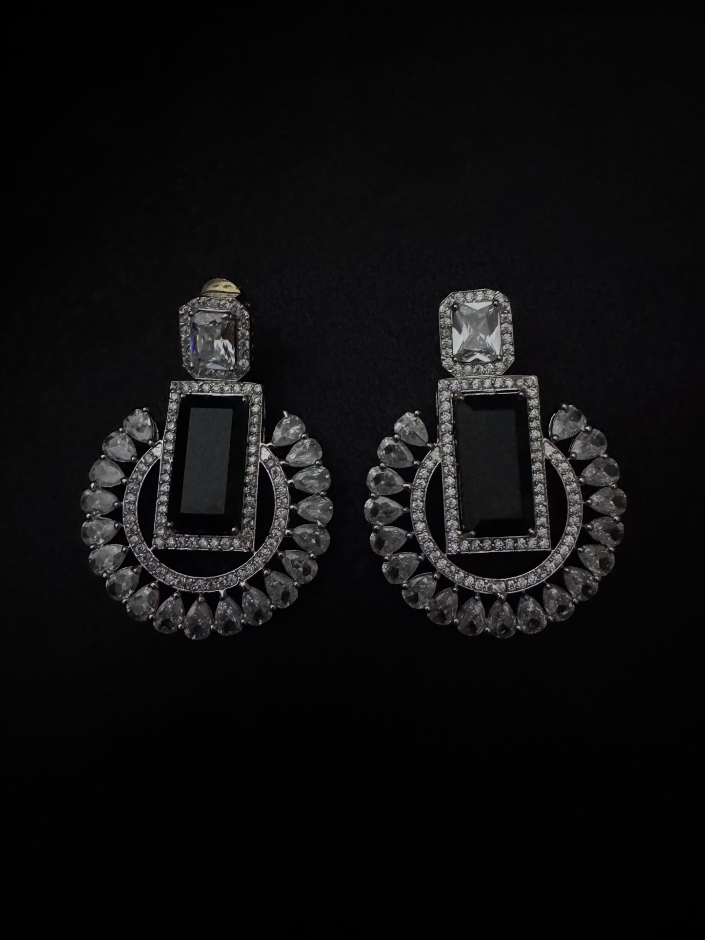 noir radiance halo statement earrings