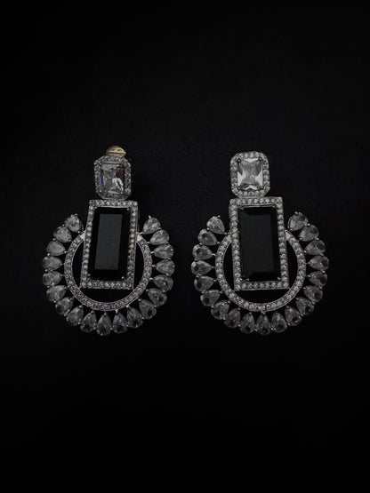 Noir Radiance Halo Statement Earrings