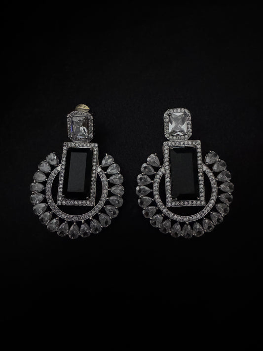 Noir Radiance Halo Statement Earrings