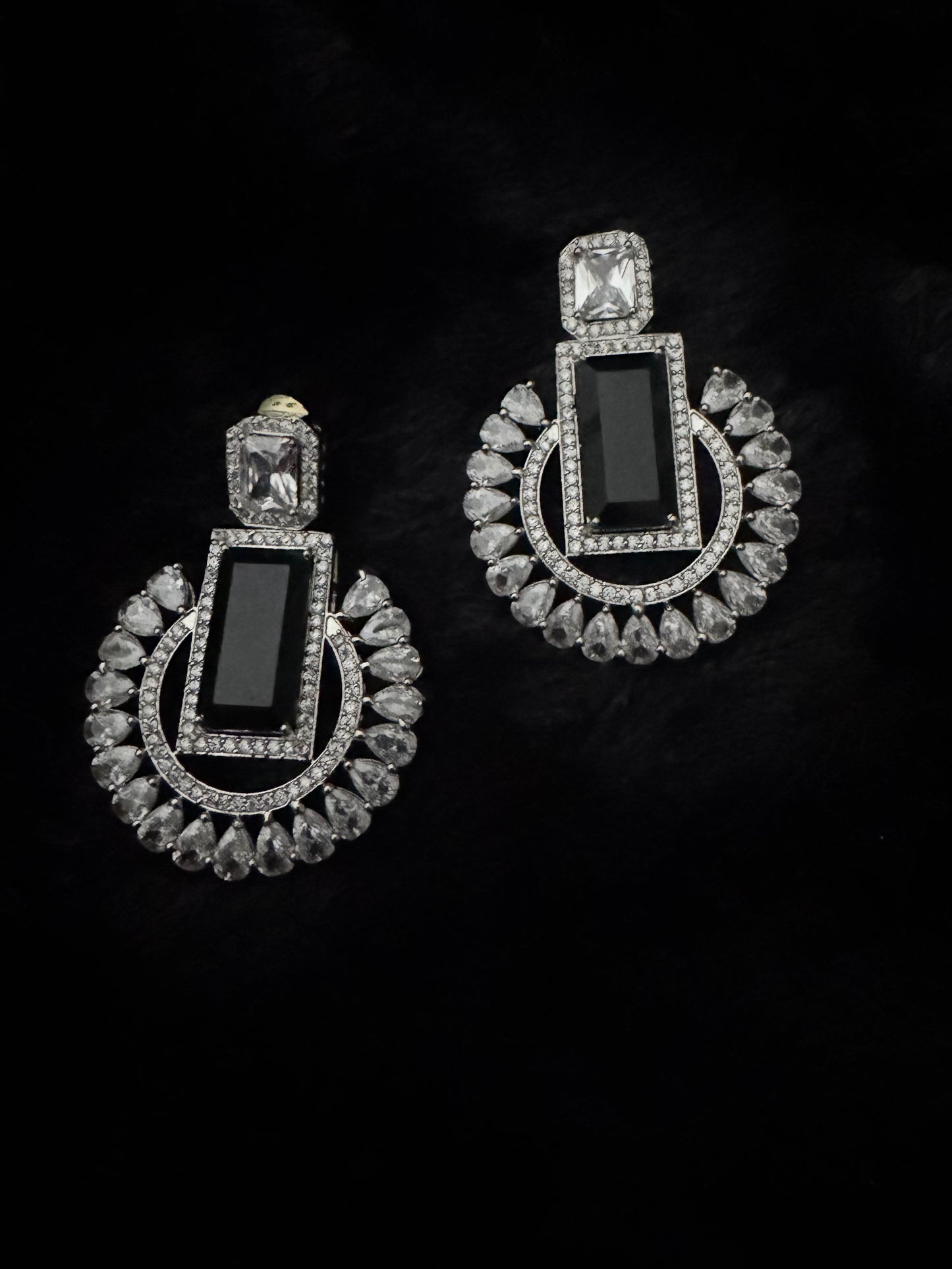 noir radiance halo statement earrings