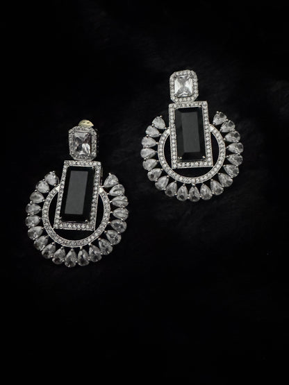 Noir Radiance Halo Statement Earrings