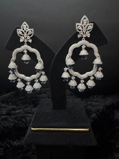 Sapphire Serenade Regal Jhumka Danglers