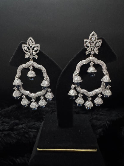 Sapphire Serenade Regal Jhumka Danglers
