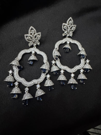 Sapphire Serenade Regal Jhumka Danglers