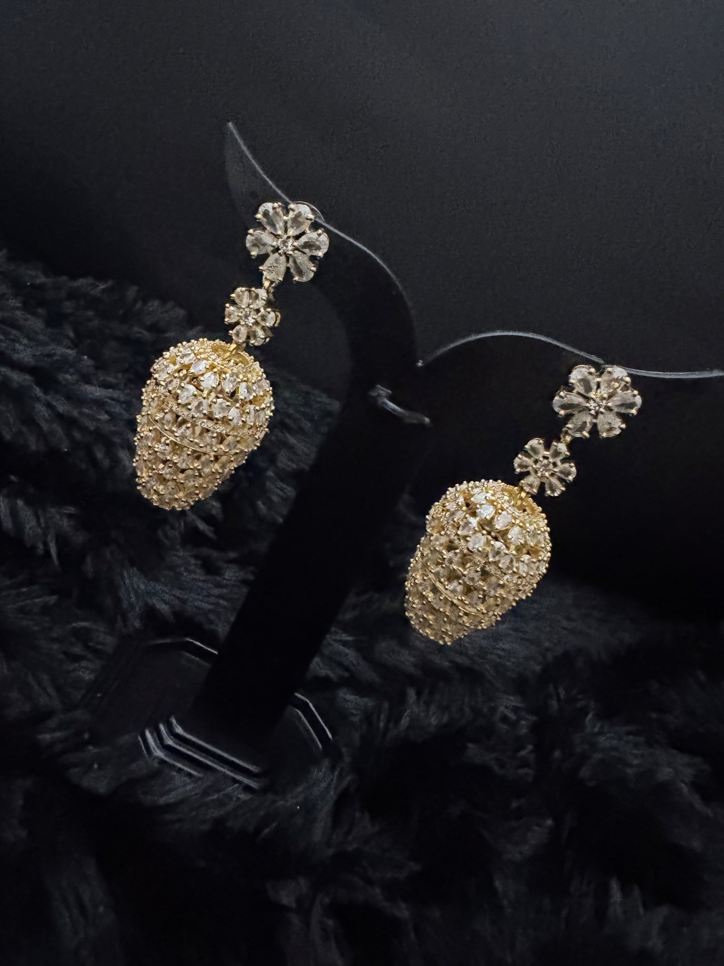 aureline gold blossom jhumka drops