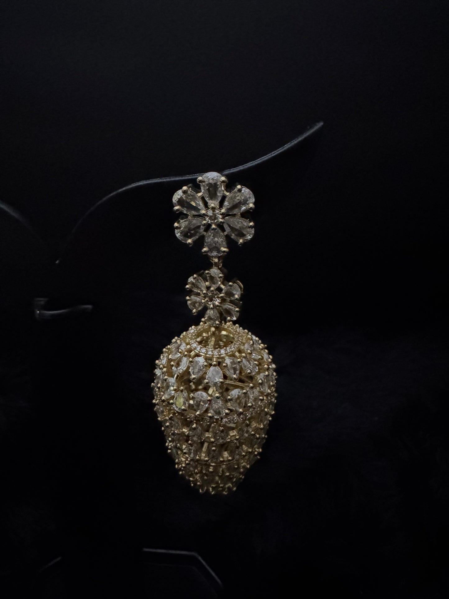 aureline gold blossom jhumka drops