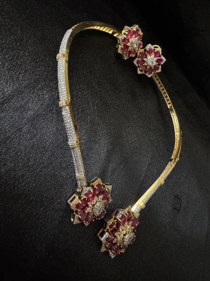 Royal Crimson Bloom Necklace Set