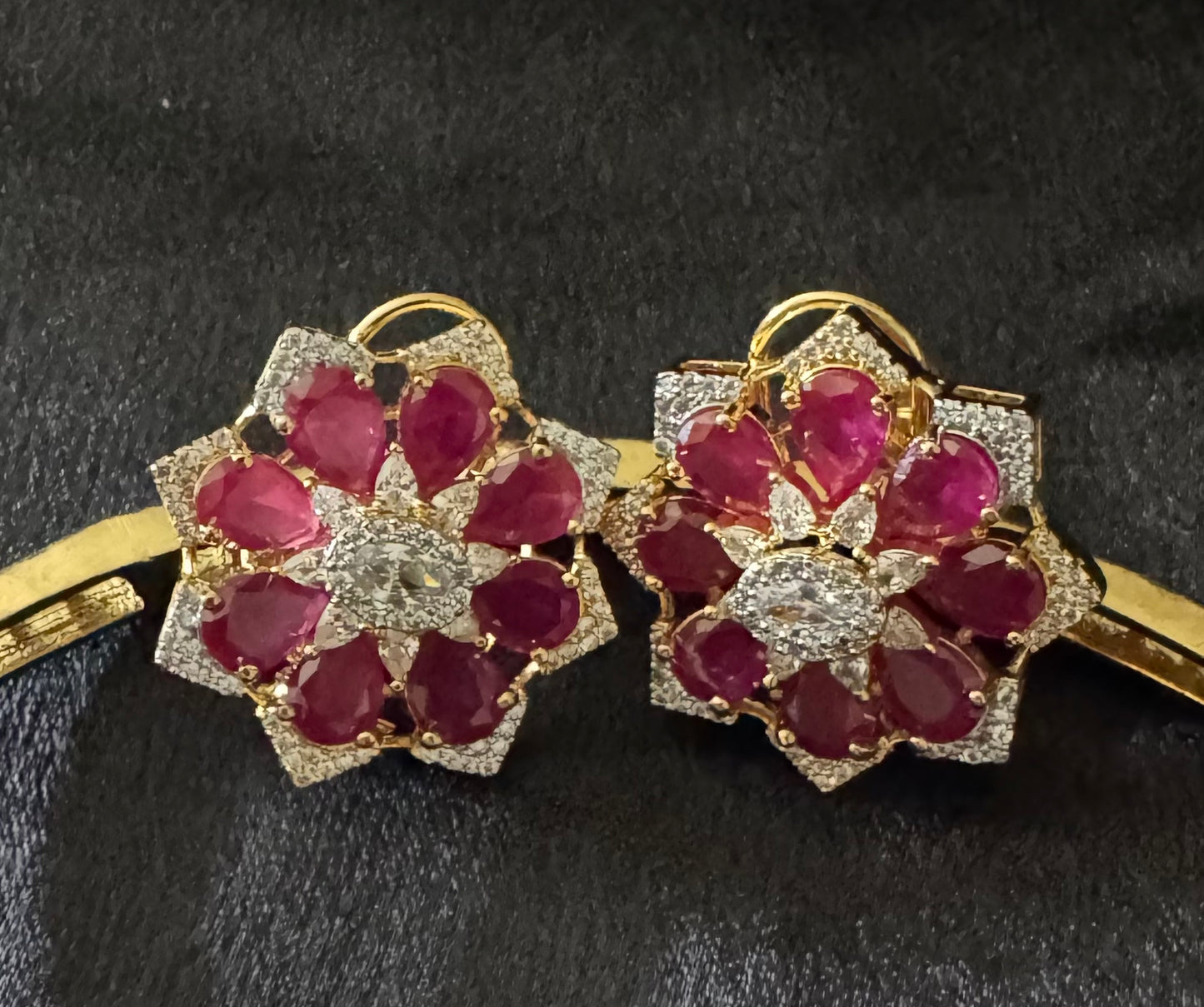 royal crimson bloom necklace set