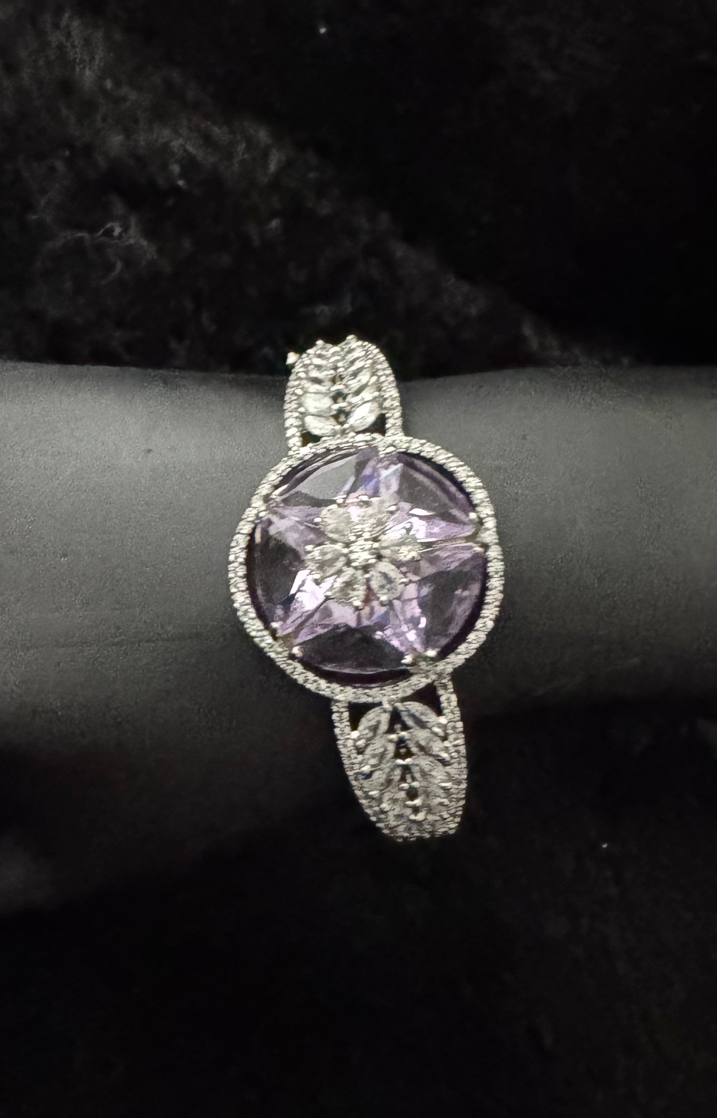 amethyst bloom radiant cuff bracelet
