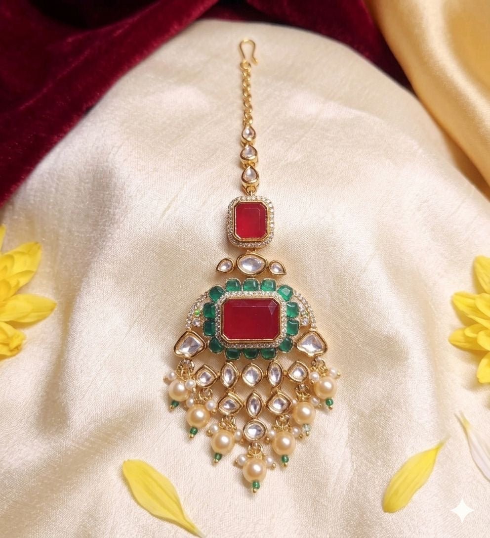 regal ruby kundan bridal set