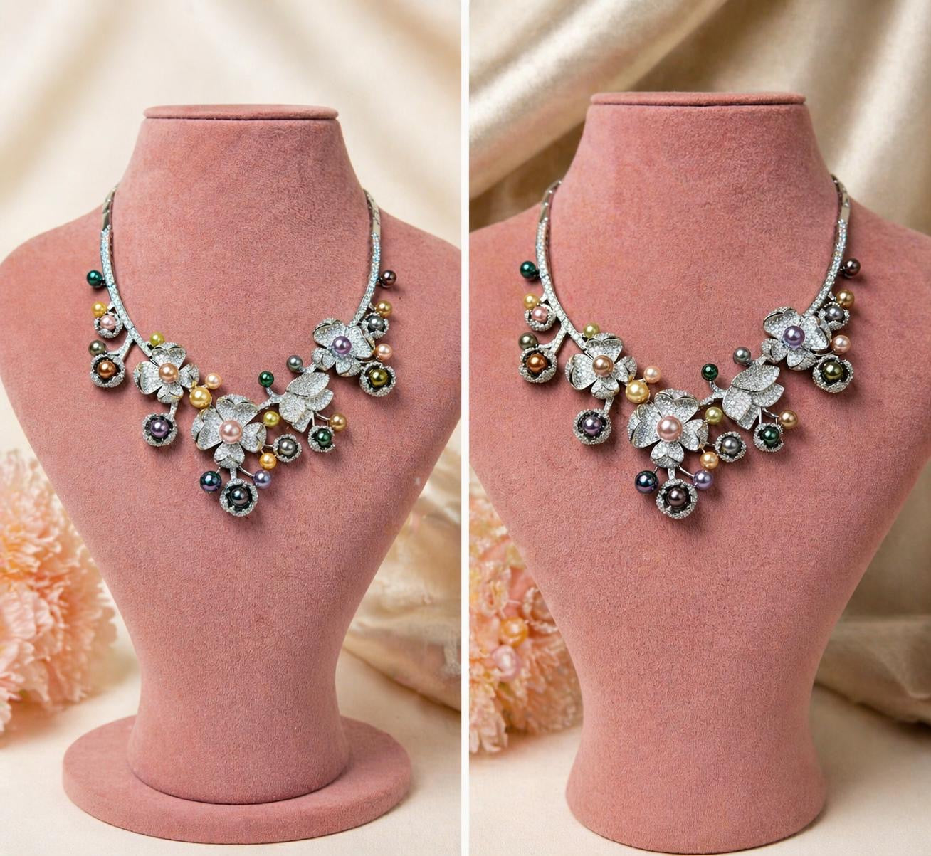 floral pearl necklace