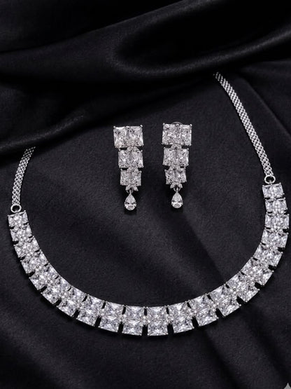 Princess-Cut Statement Necklace Set