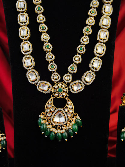 Noor-e-Zamrud Bridal Kundan Choker & Haar Set