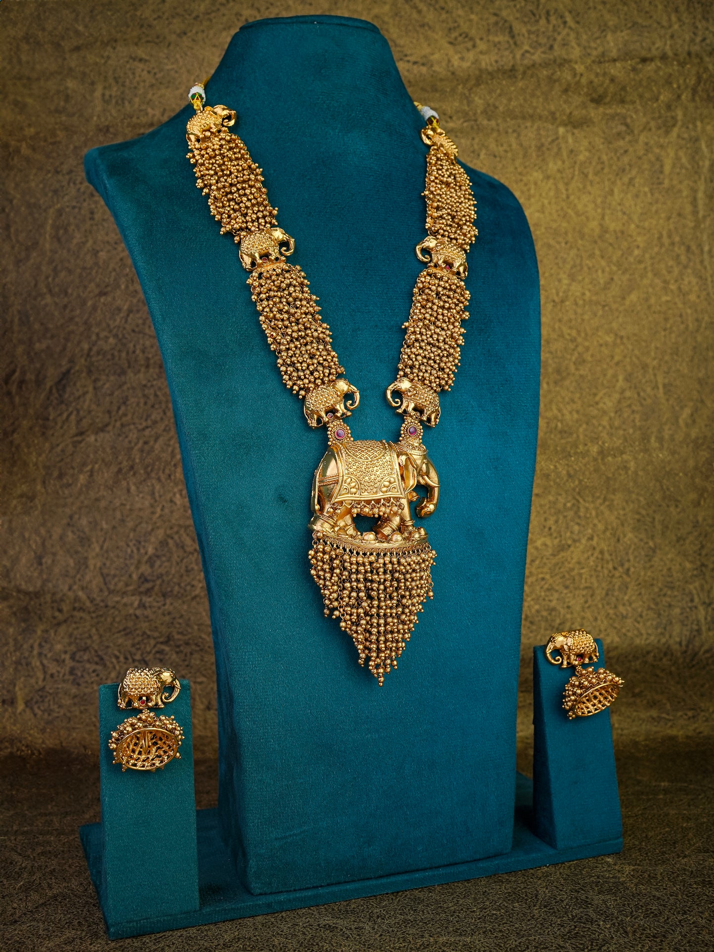 royal elephant heritage nakshi necklace set