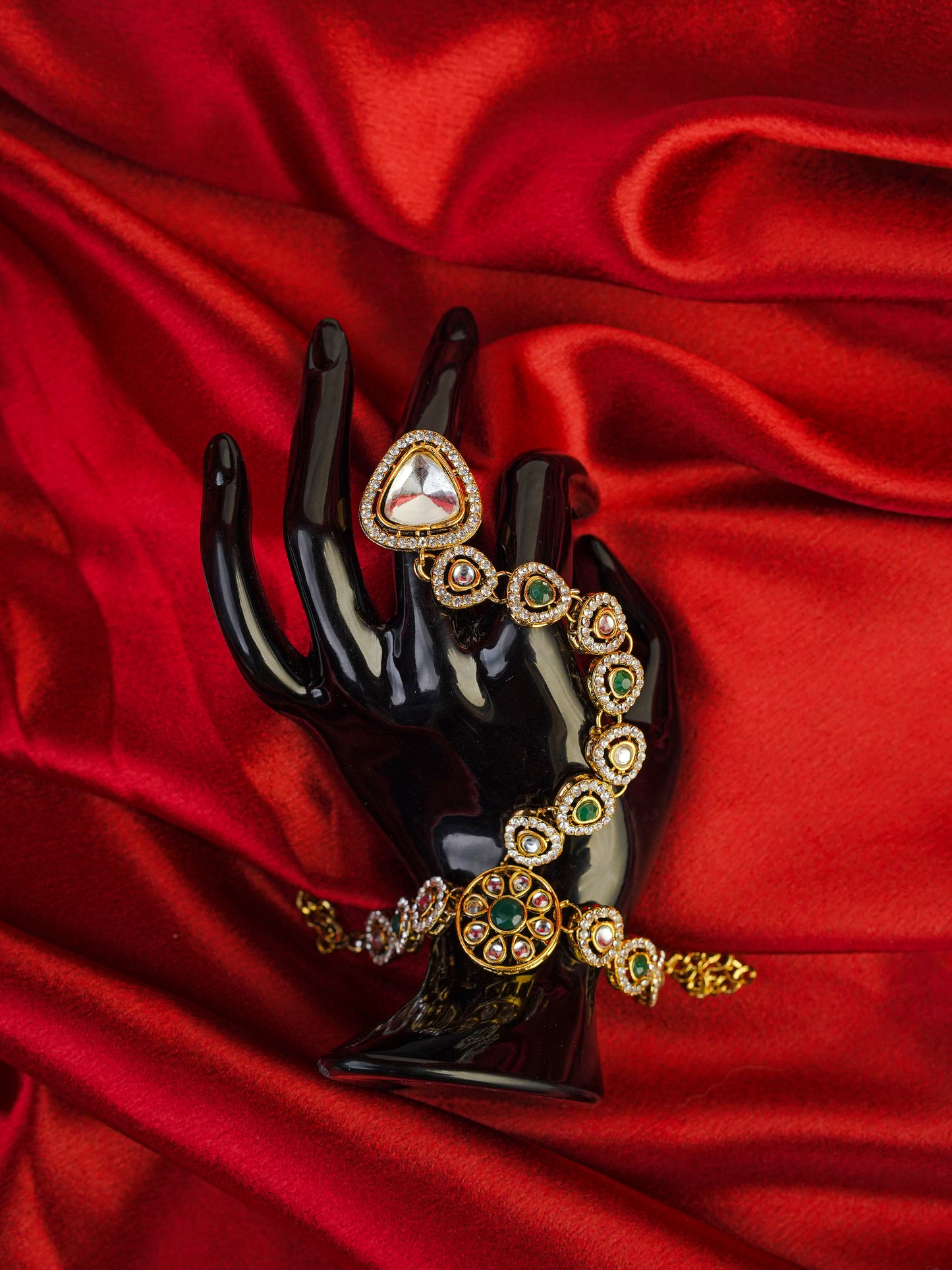 noor-e-zamrud bridal kundan choker & haar set