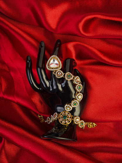 Noor-e-Zamrud Bridal Kundan Choker & Haar Set