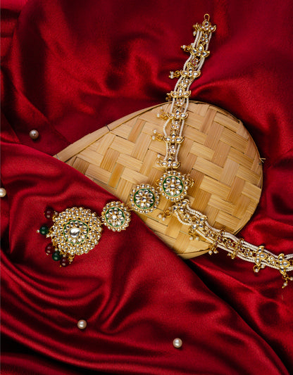 Aaradhya Gulmohar Bridal Choker Set