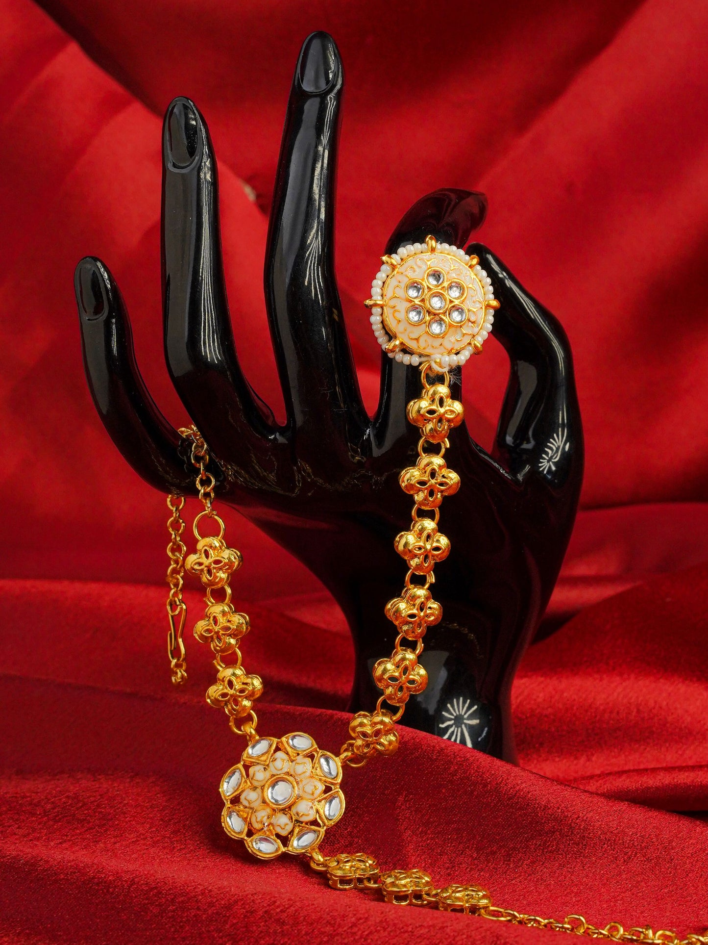 rajwada suvarna kundan bridal haar set