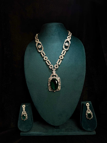 Majestic Emerald & Diamond-Cut Statement Set