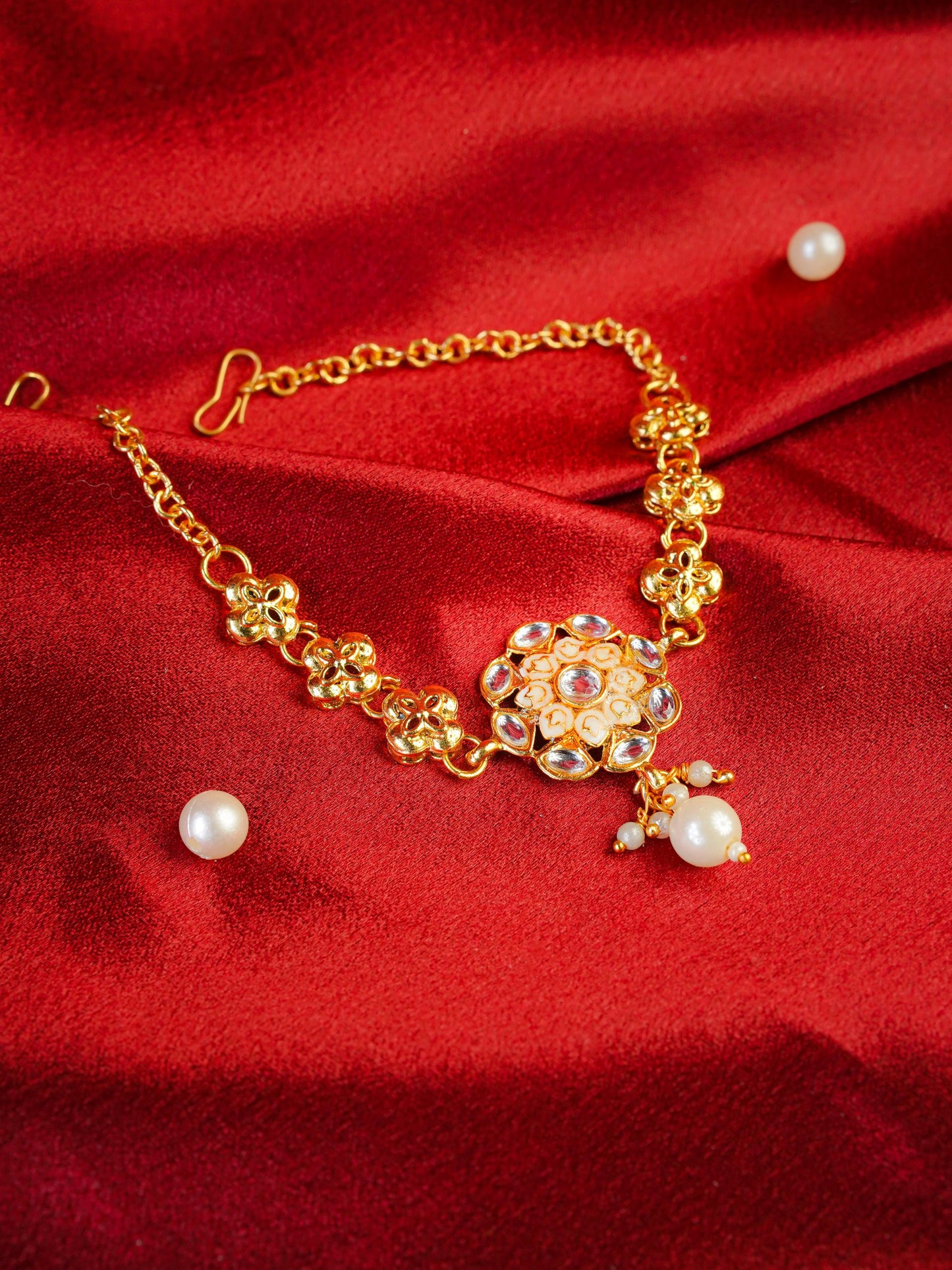 rajwada suvarna kundan bridal haar set