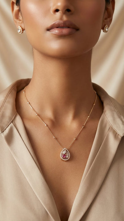 MINIMAL TEARDROP PENDANT NECKLACE SET