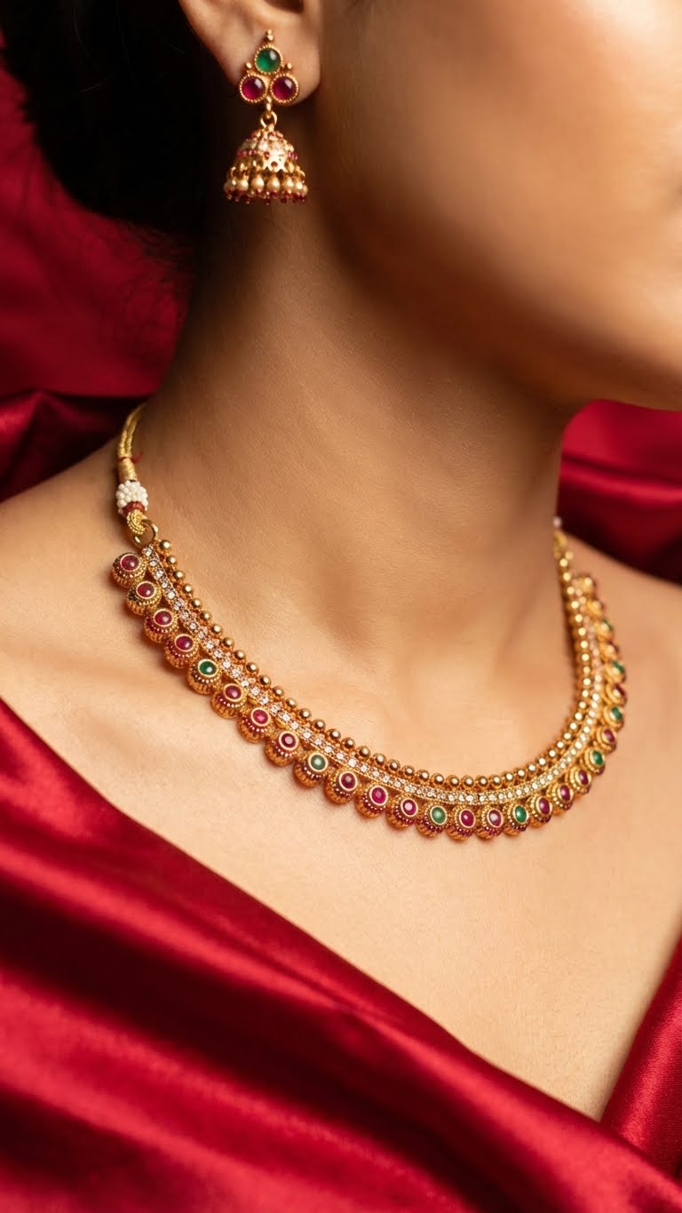 sundari gold necklace set