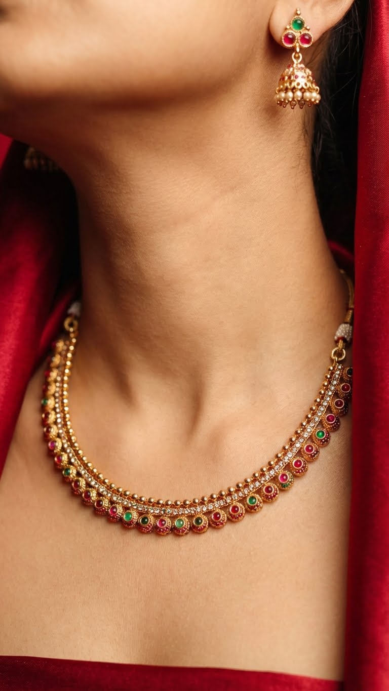 sundari gold necklace set