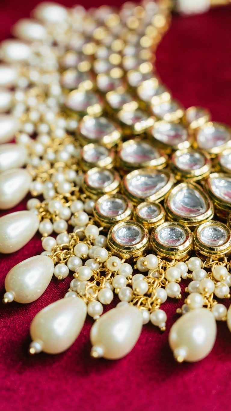 noor-e-pearl kundan necklace set