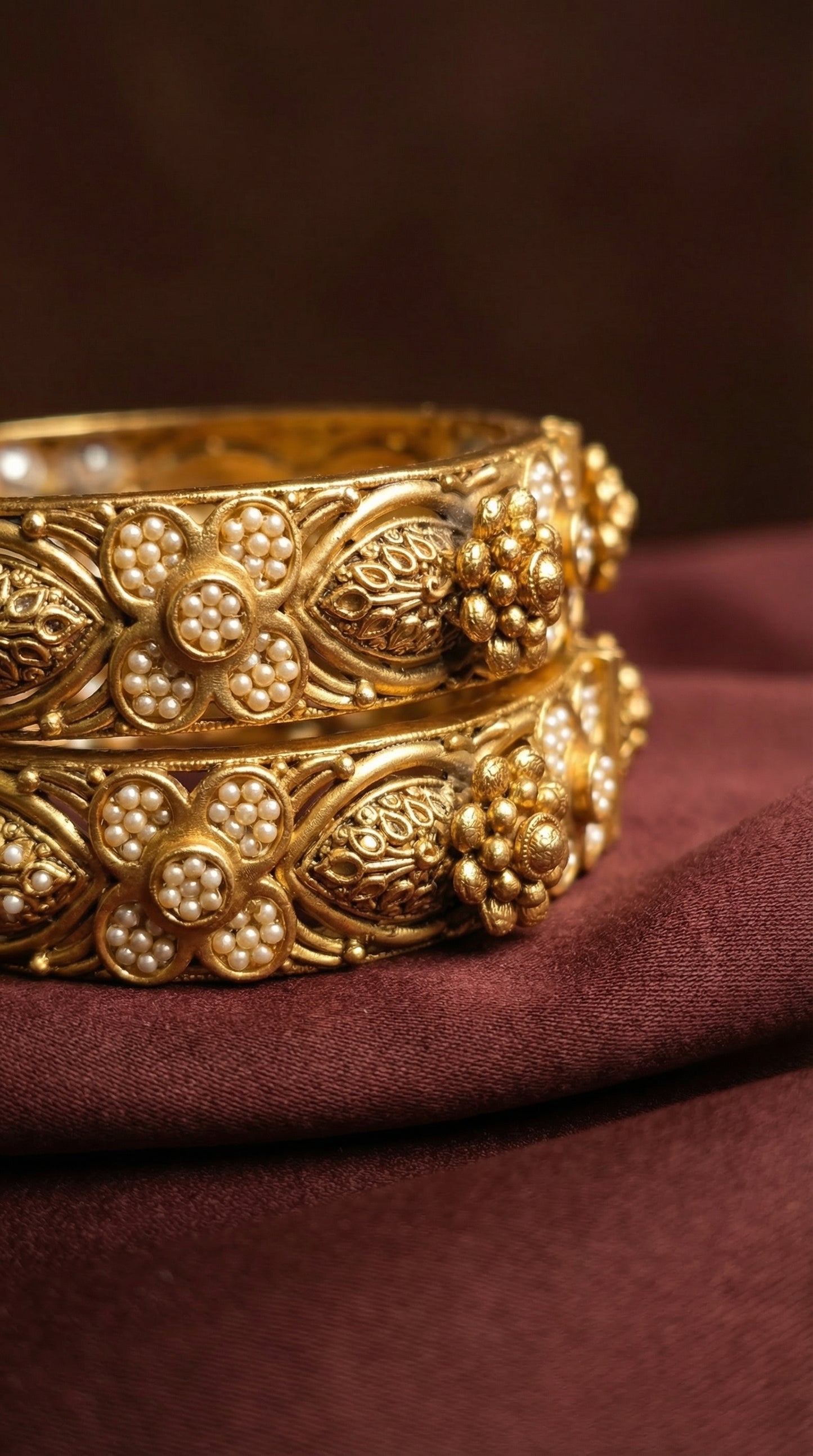 rajwada floral navratna statement bangles