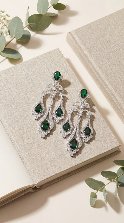Emerald Empress Chandelier Earrings
