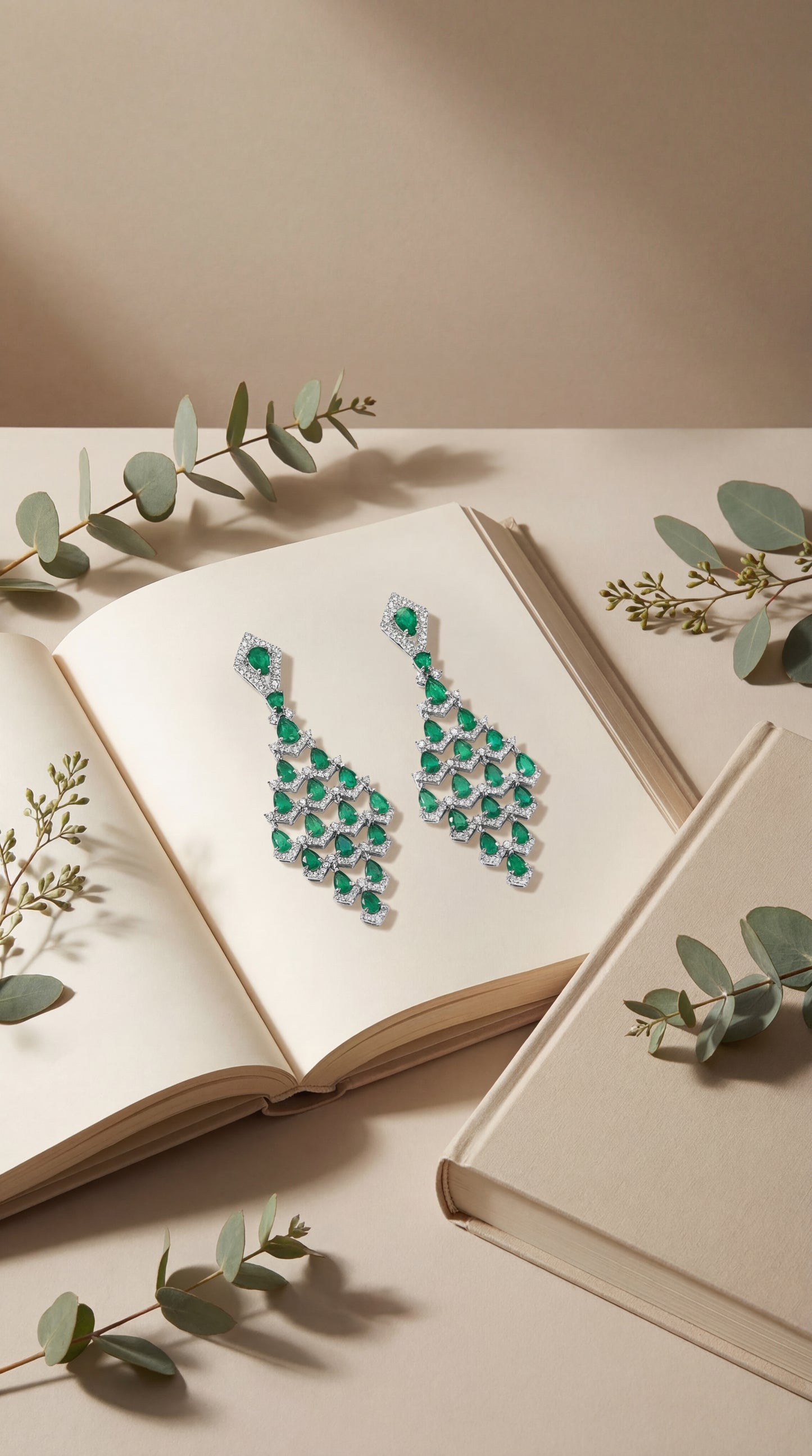 emerald royale cascade chandelier earrings