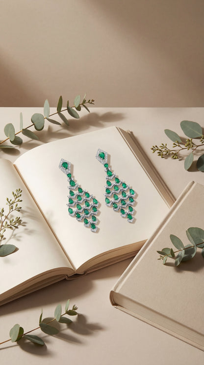 Emerald Royale Cascade Chandelier Earrings