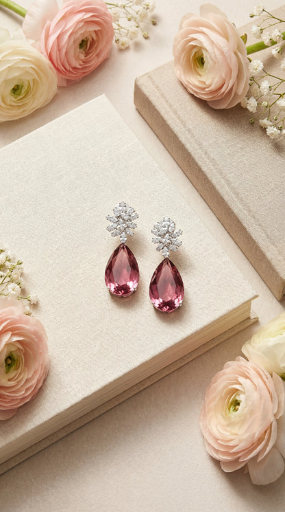 Amethyst Noir Crystal Drop Earrings