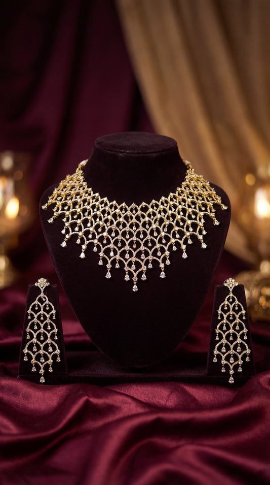 Elegant Bridal Gold Choker Necklace