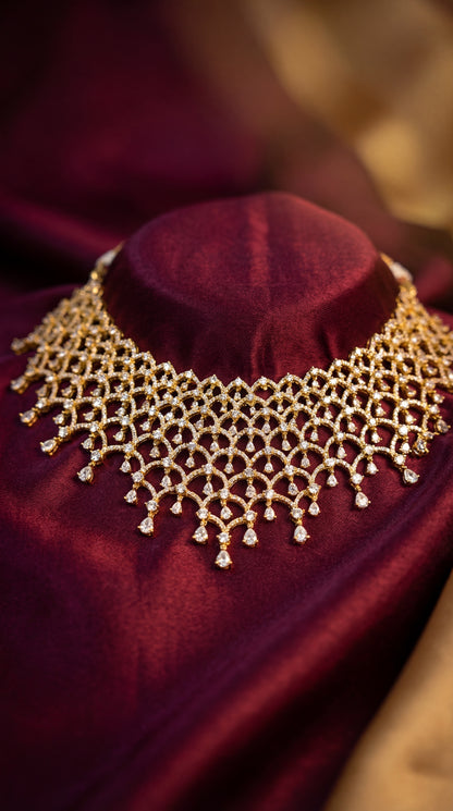 Elegant Bridal Gold Choker Necklace