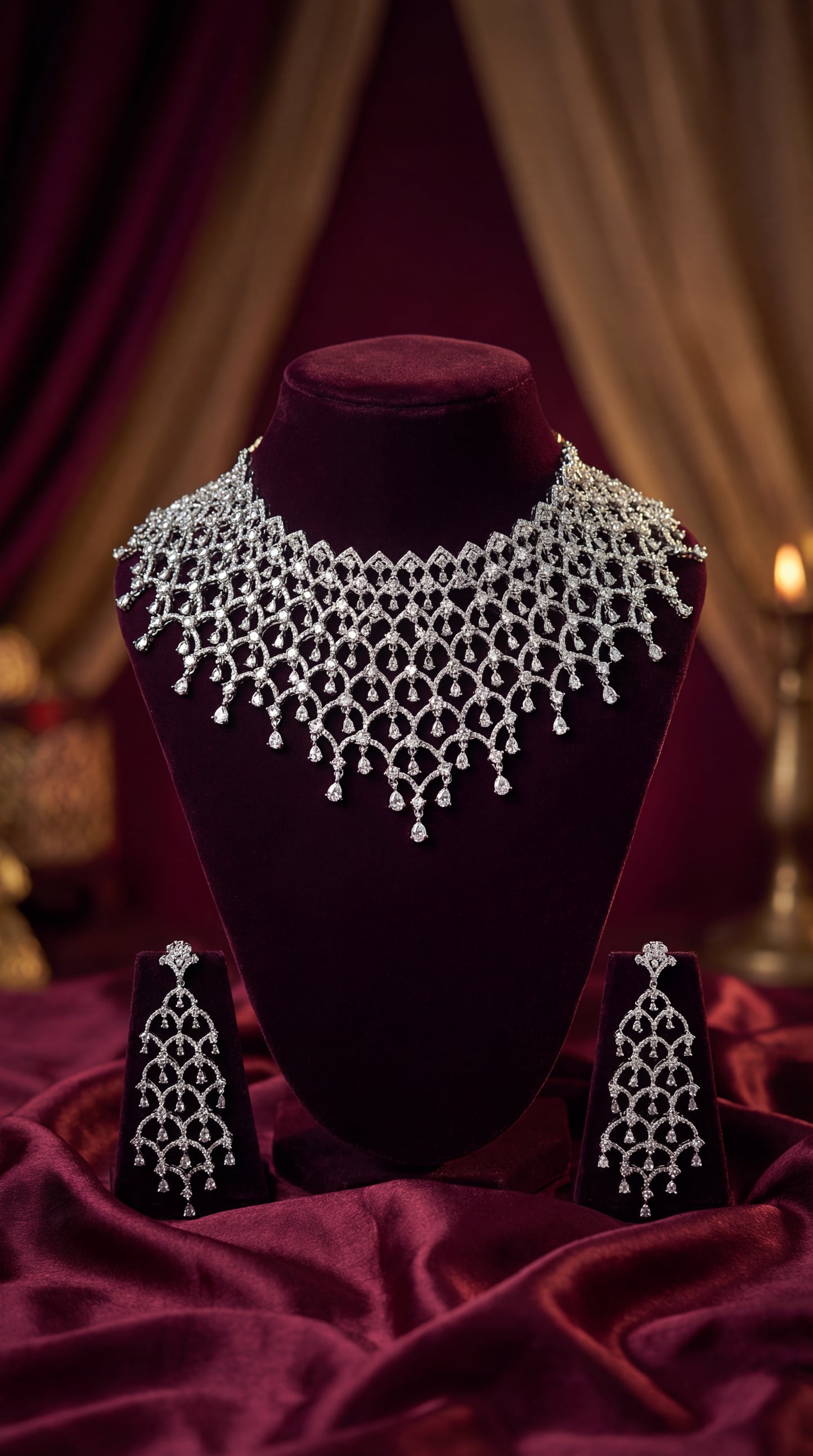 elegant bridal diamond choker necklace
