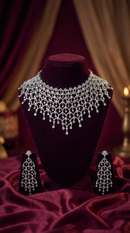 Elegant Bridal Diamond Choker Necklace