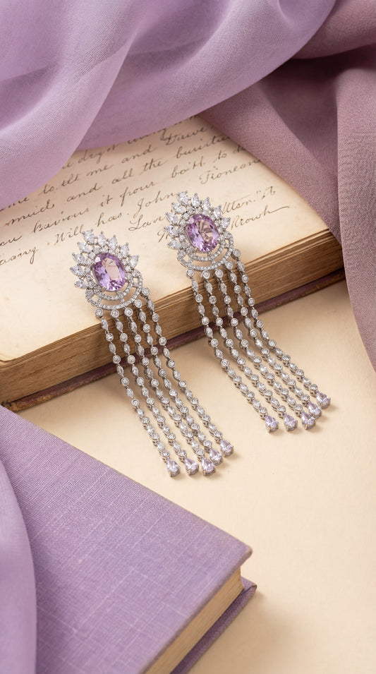 Lavender Mirage Waterfall Earrings