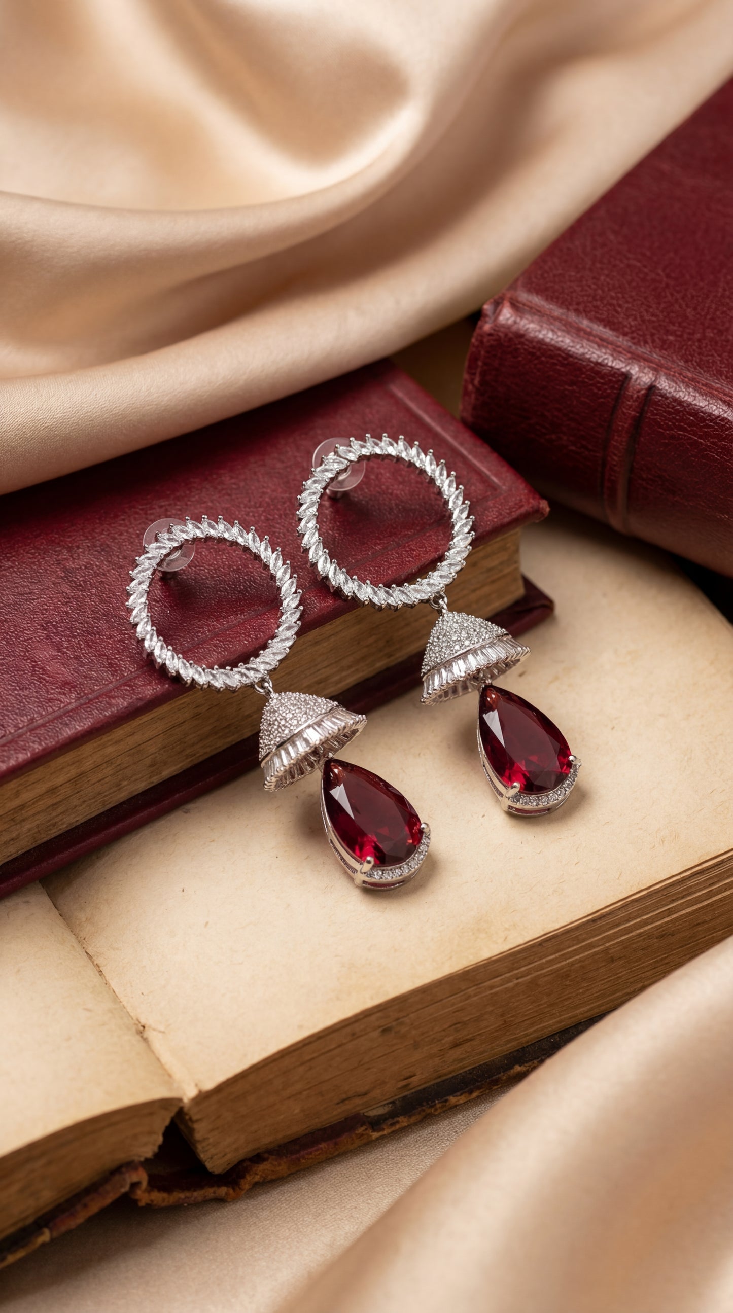 celeste plum halo jhumka earrings