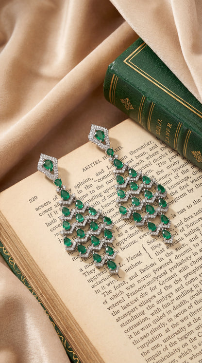 Emerald Royale Cascade Chandelier Earrings