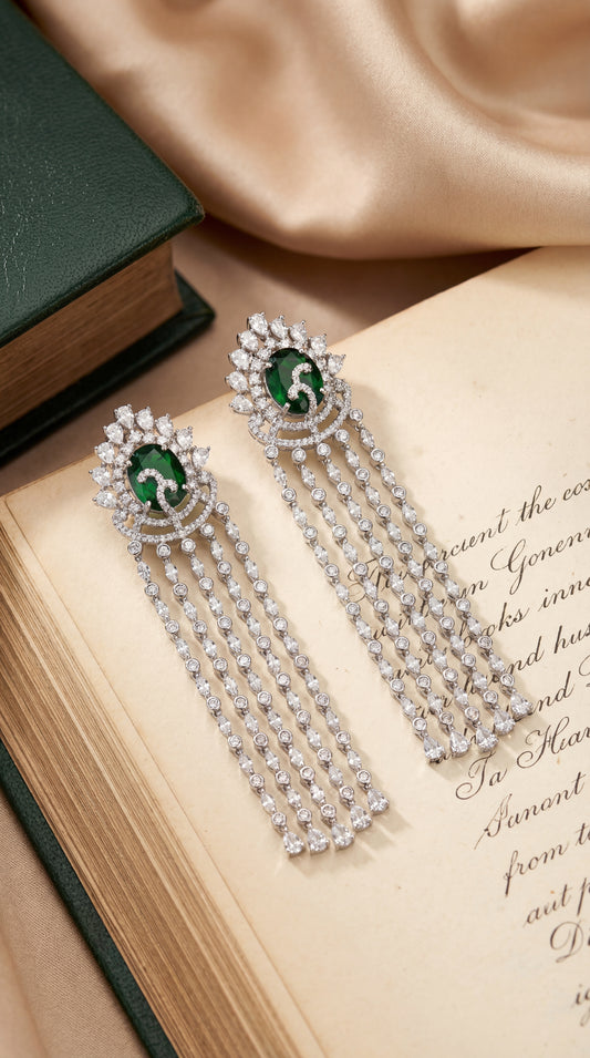 Emerald Mirage Waterfall Earrings