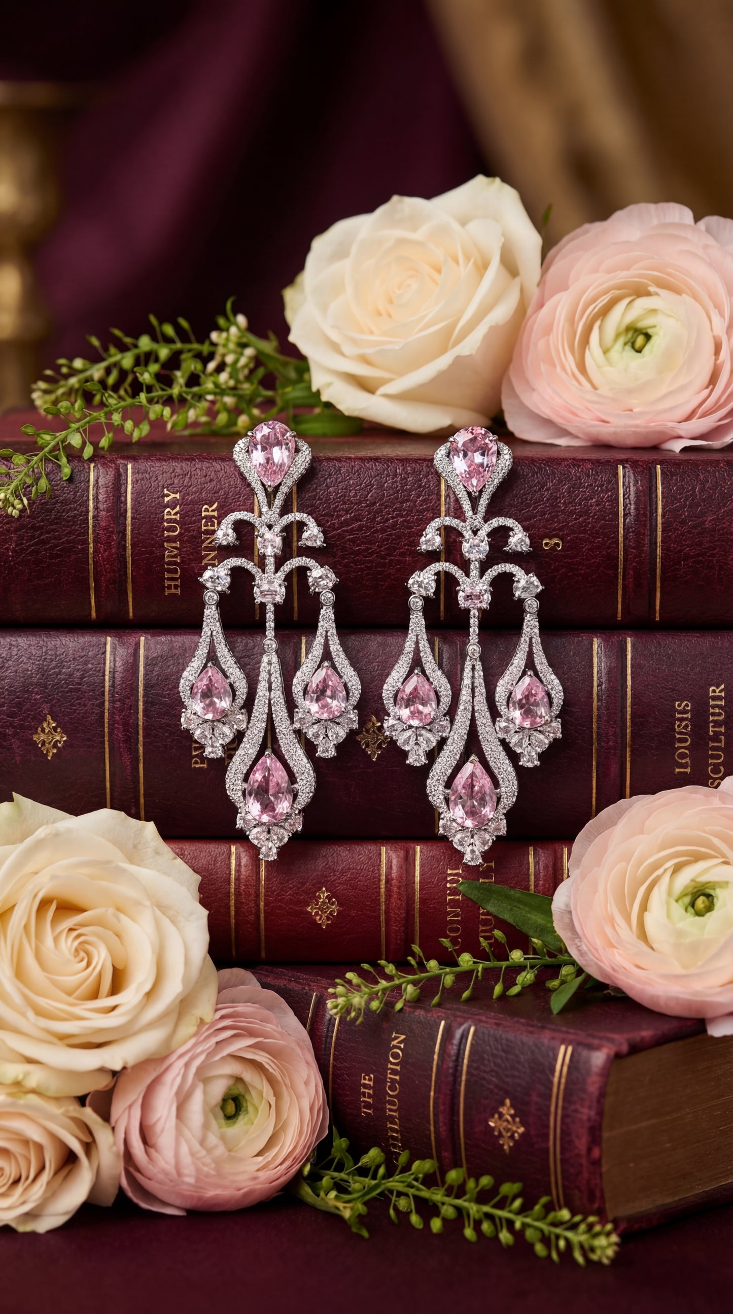 amethyst blush royale chandelier earrings