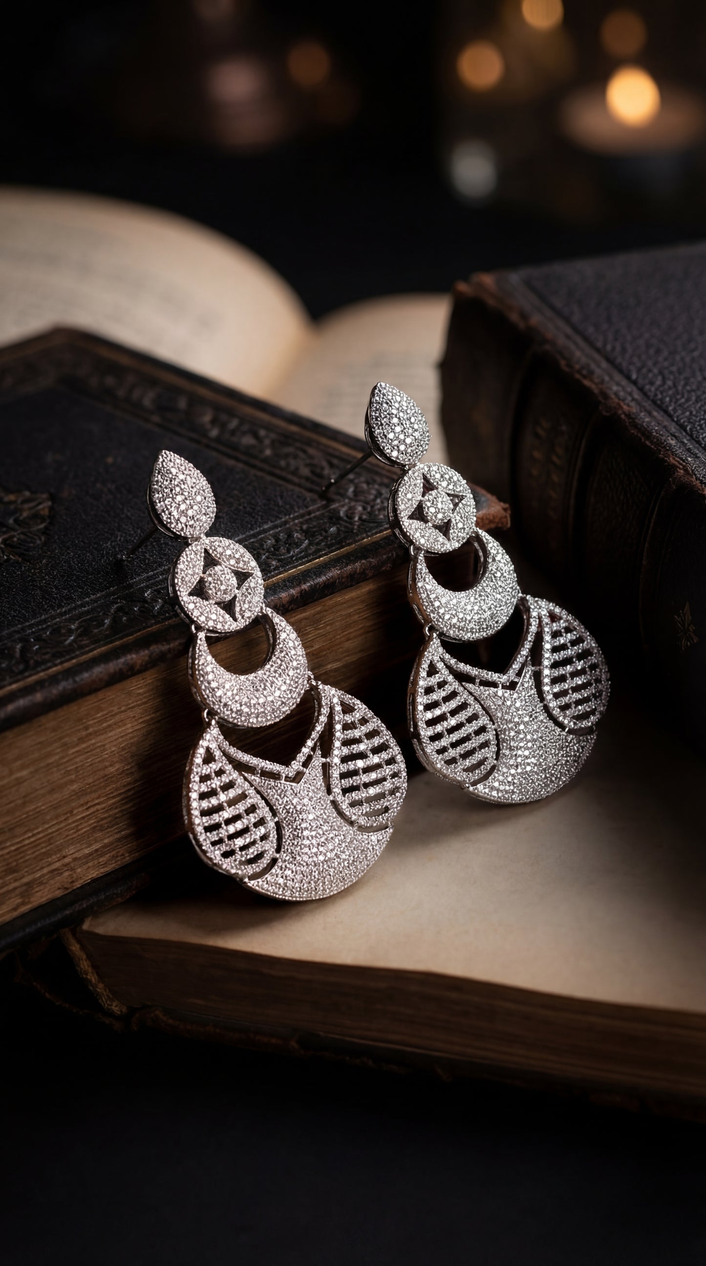 diamond glam earrings