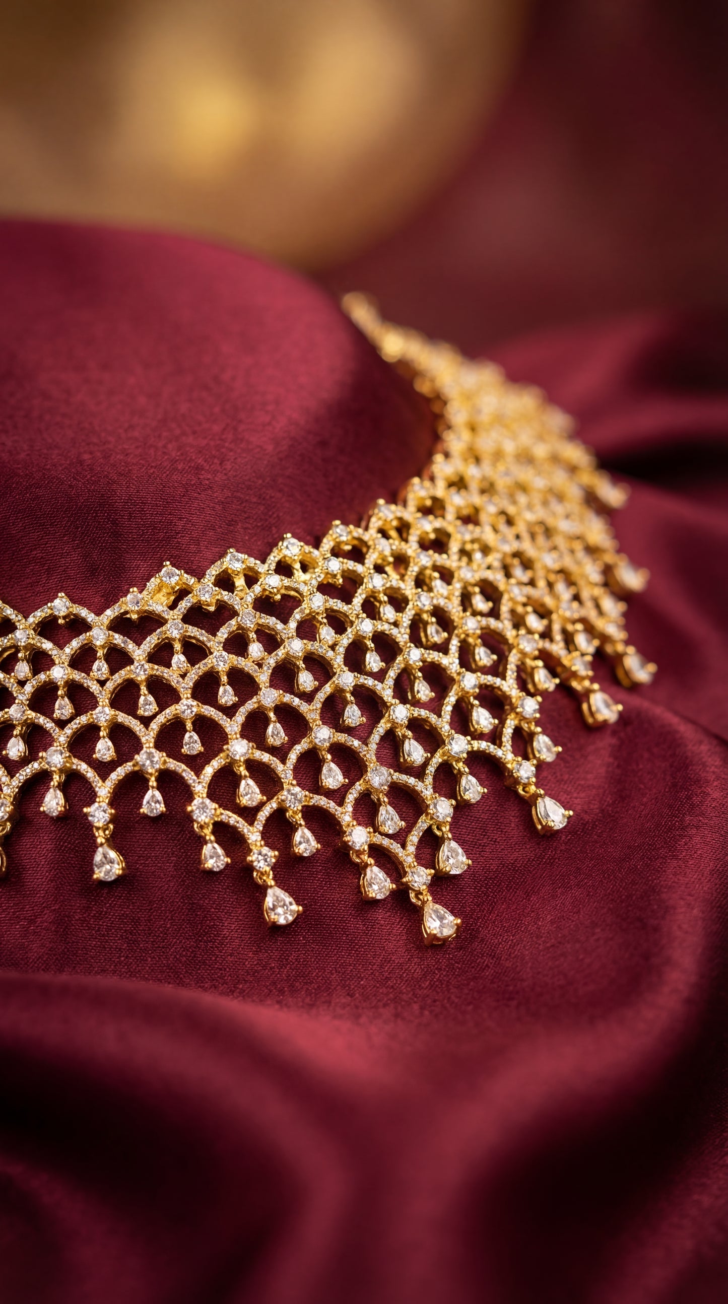 elegant bridal gold choker necklace
